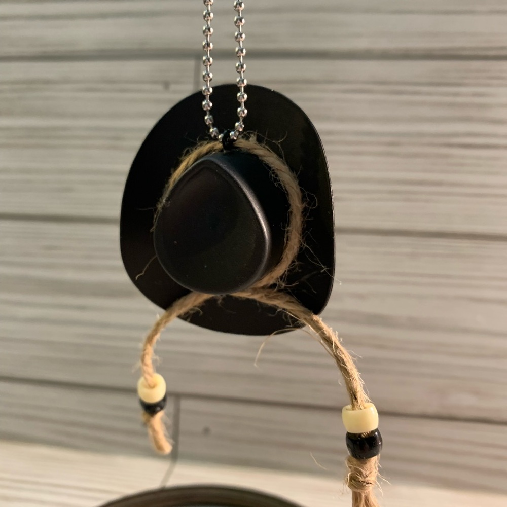 Cowboy Hat Black Car Dangler Hand Crafted